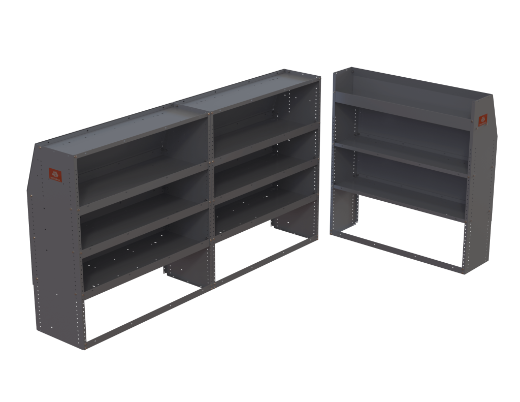 Cargo Van Base Shelving Package - Ford Transit Low Roof, GM Express/Savana