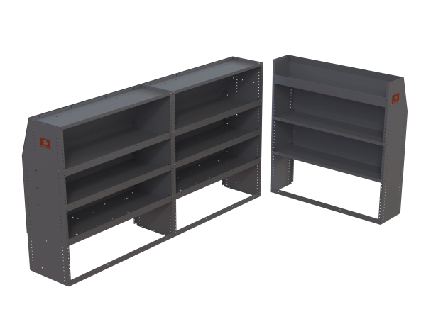 Cargo Van Base Shelving Package - Ford Transit Low Roof, GM Express/Savana