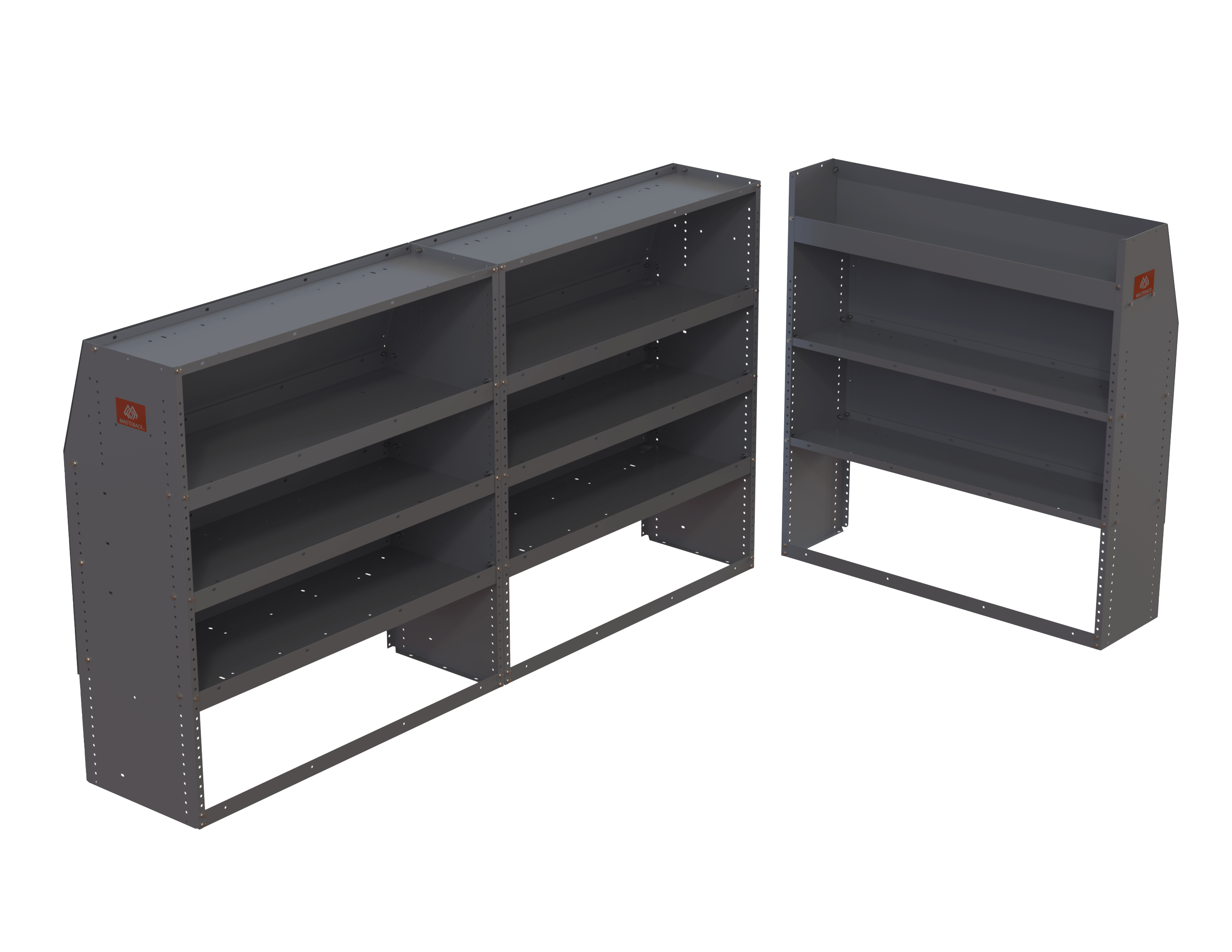 Masterack gray cargo van base trade package shelves