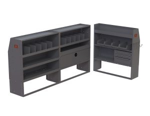 General Service Contractor Cargo Van Shelving Package - Ford Transit Low Roof, GM Express/Savana
