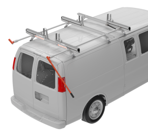 UPLYFT ladder rack with third crossbow for GM express/savana cargo van