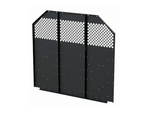 Masterack black partition with honeycomb grill